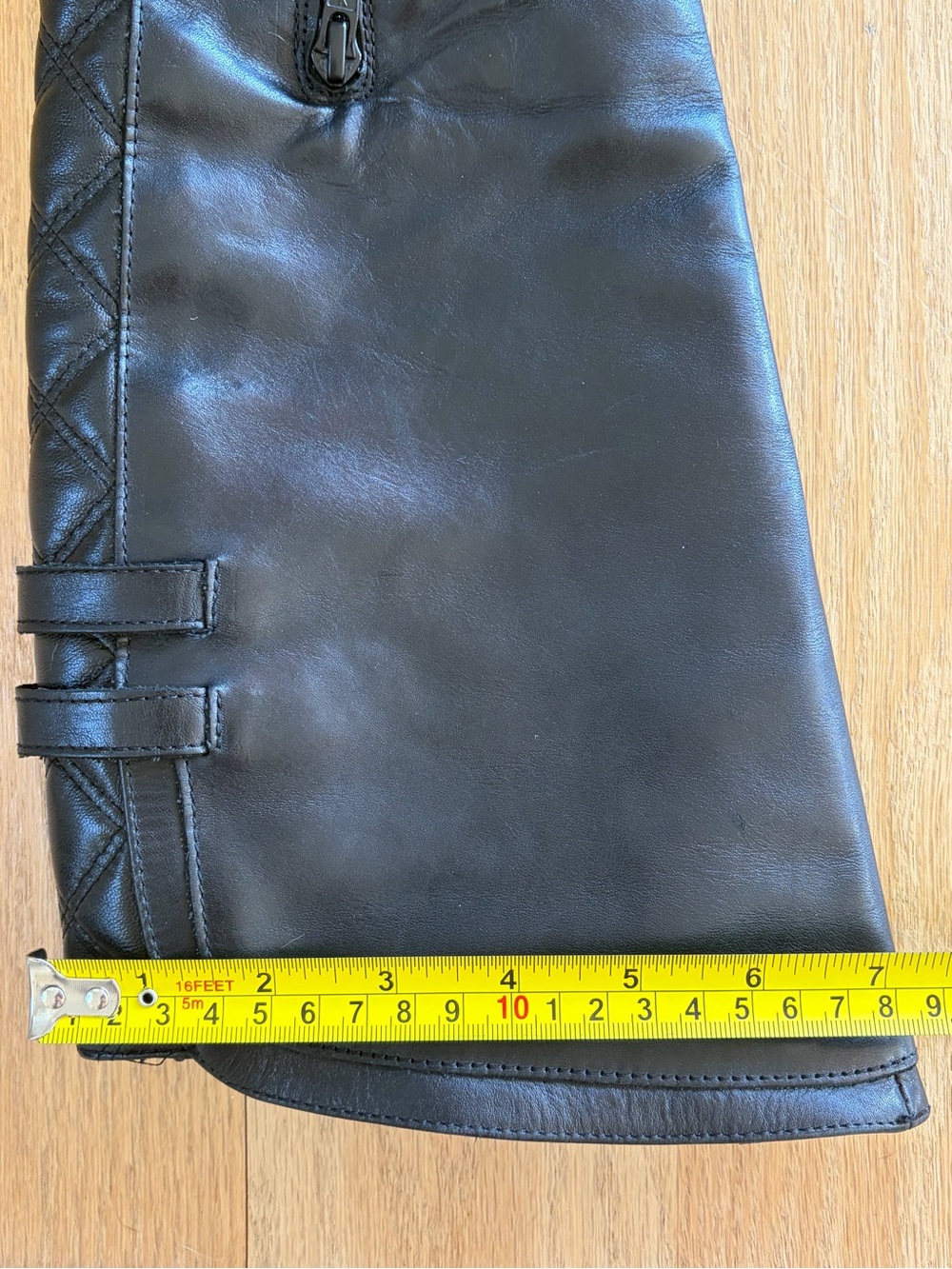Stelle Monelle Made in Italy Black Leather Quilted Tall Riding Boots EU 39 - Picture 12 of 13